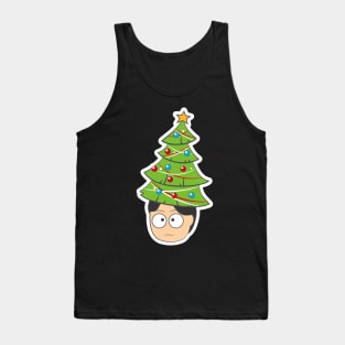 Guy with Christmas Tree Tank Top